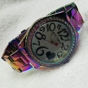 Betsey Johnson Oil Slick Iridescent watch